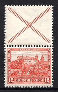 1932 12pf Weimar Republic, Germany, Se-tenant, Zusammendrucke
