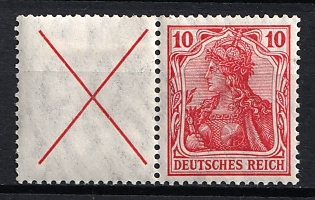 1912 10pf German Empire, Germany, Se-tenant, Zusammendrucke