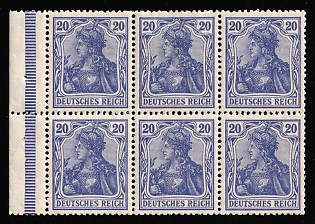 1920 Weimar Republic, Germany, Se-tenant, Zusammendrucke, Block, Margin, Control Strip
