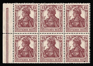 1920 Weimar Republic, Germany, Se-tenant, Zusammendrucke, Block, Margin, Control Strip