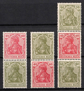 1921 Weimar Republic, Germany, Se-tenants, Zusammendrucke