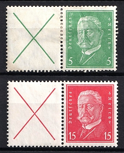 1928 Weimar Republic, Germany, Se-tenants, Zusammendrucke