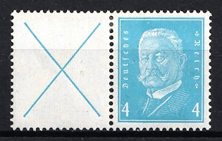 1932 4pf Weimar Republic, Germany, Se-tenant, Zusammendrucke