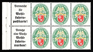 1929 Weimar Republic, Germany, Se-tenant, Zusammendrucke, Block