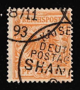 1893 25pf German Offices in China, Germany, Forerunner, Shanghai Postmarks, Signed