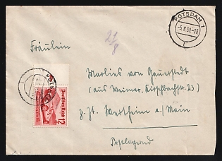 1939 (5 Aug) Third Reich, Germany, Cover from Potsdam to Wertheim am Main, franked with 12pf