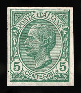 1906 5c Italy, Imperforate