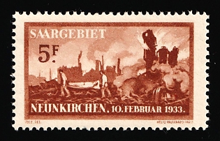 1933 5f Saar, Germany, Certificate
