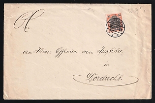 1913 (17 Oct) German Empire, Germany, Cover from Bremen to Dordrecht (Netherlands), franked with 30pf, with red Mail Seal Label 'Free Hanseatic City of Bremen. District Court'