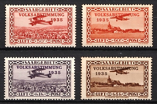 1934/35 Saar, Germany, Airmail, Complete Set