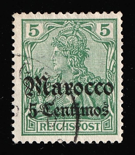 1905 5pf German Offices in Morocco, Germany, Signed