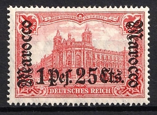 1906 1p 25c on 1m German Offices in Morocco, Germany, Signed