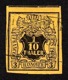 1851 1/10th Hannover, German States, Germany