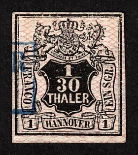 1856-57 1/30th Hannover, German States, Germany, Signed