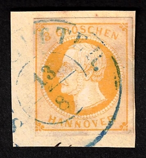 1859 3gr Hannover on piece, German States, Germany