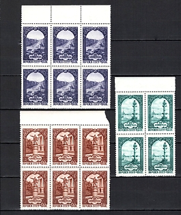 1957 250th Anniversary of Leningrad, Soviet Union, USSR, Russia, Blocks of Four, Margin,  Complete Set