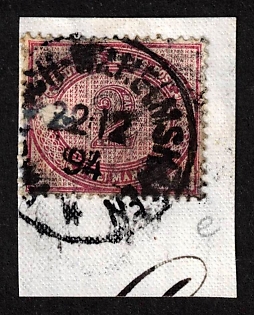 1894 2m German Offices in New Guinea on piece, Germany, Forerunner, Friedrich-Wilhelmshafen Postmark