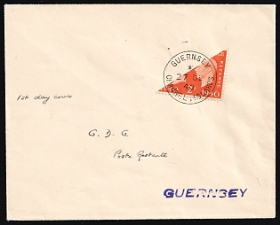 1940 (27 Dec) Guernsey, German Occupation, Germany, FDC Cover locally addressed in Guernsey, franked with bisect 2p