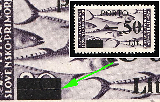1946 0.50l, Venezia Giulia and Istria, Italy, Yugoslav Occupation, Overprint Split Horizontally