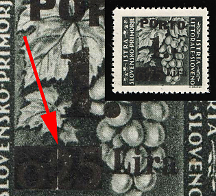 1946 1L Venezia Giulia and Istria, Italy, Yugoslav Occupation, Overprint Split Vertically