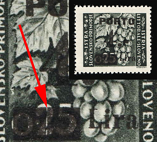 1946 4L Venezia Giulia and Istria, Italy, Yugoslav Occupation, Overprint Split Vertically