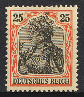 1906 25pf German Empire, Germany, Signed