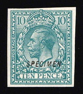 1924 10d Great Britain, Specimen, Type 23, Imperforate, Rare