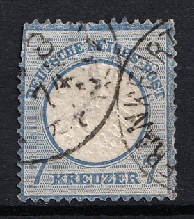 1872 7kr German Empire, Large Breast Plate, Germany, Frankfurt Postmark