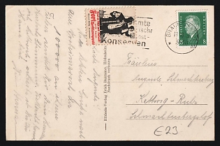 1931 Nazi Germany Third Reich Propaganda Label on Postcard