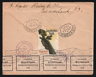 1937 Nazi Germany Third Reich Propaganda Label on Cover