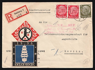 1935 Nazi Germany Third Reich Propaganda Label on Cover