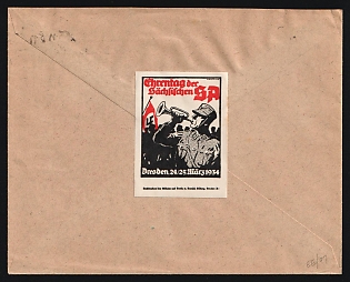 1934 Nazi Germany Third Reich Propaganda Label on Cover