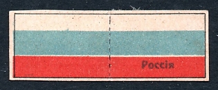 1914 Vladikavkaz, National flag of Russia, Russian Empire WWI Charity label