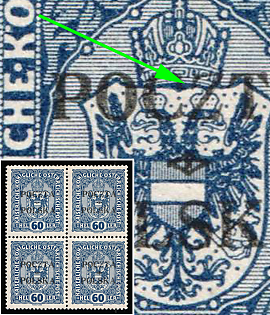 1919 60h Lesser Poland, Thin 'Z', Signed, 'Poczta Polska' Overprint, Block of Four, Certificate