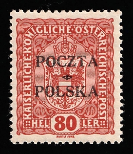 1919 80h Lesser Poland, 'Poczta Polska' Overprint, Certificate