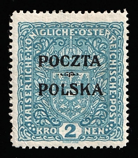 1919 2kr Lesser Poland, 'Poczta Polska' Overprint, Certificate