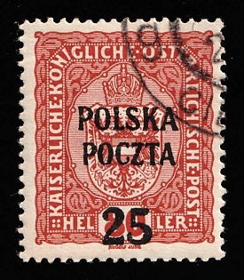 1919 25h on 80h Lesser Poland, 'Poczta Polska' Overprint, Certificate