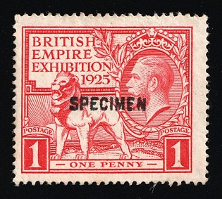 1925 1d Great Britain, Specimen, Type 30