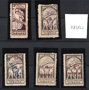 All-Russian Central Executive Committee for Children, Collection of Types, Overprints, Varieties, Soviet Russia Charity Cinderellas, Extremely Rare