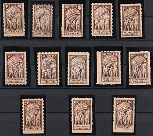 All-Russian Central Executive Committee for Children, Collection of Types, Overprints, Varieties, Soviet Russia Charity Cinderellas, Extremely Rare
