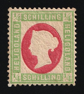 1873 1/4S Heligoland, German States, Inverted Colors, Germany