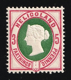 1890 3F/5Pf Heligoland, German States, Germany, Unissued, Signed by Schucz