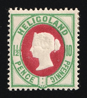 1890 1 1/2P/10Pf Heligoland, German States, Germany, Signed by Senf, Leipzig
