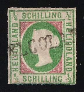 1868 1/2S Heligoland, German States, Germany, Type II, Signed by Schucz