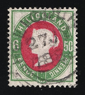 1890 6P/50Pf Heligoland, German States, Germany