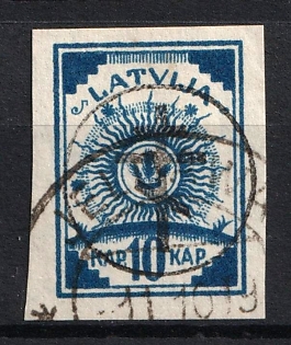 1919 10k West Army, Russia, Civil War, Jelgava Postmark