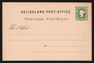 1875 3F-5Pf Heligoland, German States, Germany, Postal Stationery Postcard