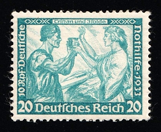 1933 20pf Third Reich, Germany, Wagner, Perforation 14, Signed