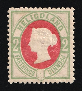 1891-95 2F/2Pf Heligoland, German States, Germany, Hamburg Reprint