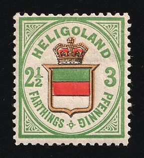 1875-85 2 1/2F/3Pf Heligoland, German States, Germany, Berlin Reprint